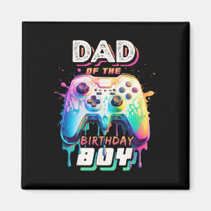 Dad Of The Birthday Boy Matching Video Game Birthd Magnet