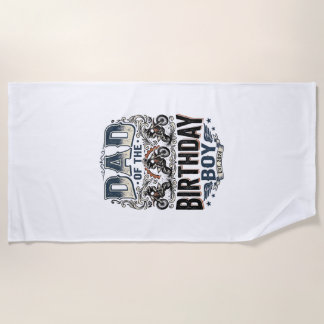 Dad of the Birthday Boy Motocross Vintage Shirt_1 Beach Towel