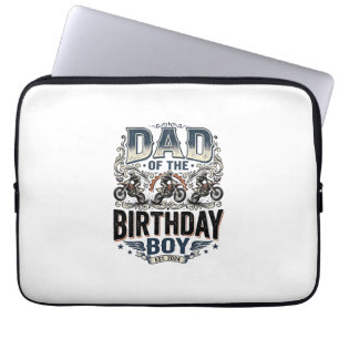 Dad of the Birthday Boy Motocross Vintage Shirt_1 Laptop Sleeve