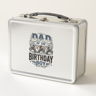 Dad of the Birthday Boy Motocross Vintage Shirt_1 Metal Lunch Box