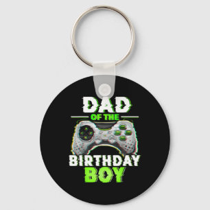 Dad Of The Birthday Boy Video Gamer Matching Famil Keychain