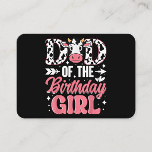 Dad Of The Birthday Girl Cow Father Daddy Business Card