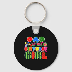 Dad Of The Birthday Girl Melon Family Matching Fun Keychain