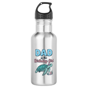 Dad of the Birthday Girl Sea Turtle Vintage Shirt  532 Ml Water Bottle