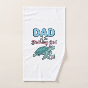 Dad of the Birthday Girl Sea Turtle Vintage Shirt Hand Towel