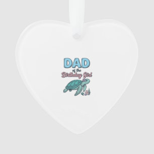 Dad of the Birthday Girl Sea Turtle Vintage Shirt  Ornament