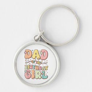 Dad of the Birthday Girl Shirt Matching Family Bir Keychain