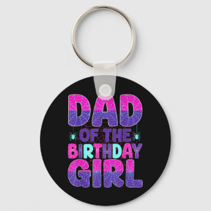 Dad Of The Birthday Girl Spider Web Matching Keychain