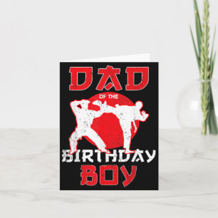 Dad Of The Birthday Karate Taekwondo Boy Martial Card