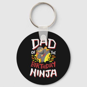 Dad Of The Birthday Ninja Karate Kids Bday Party F Keychain
