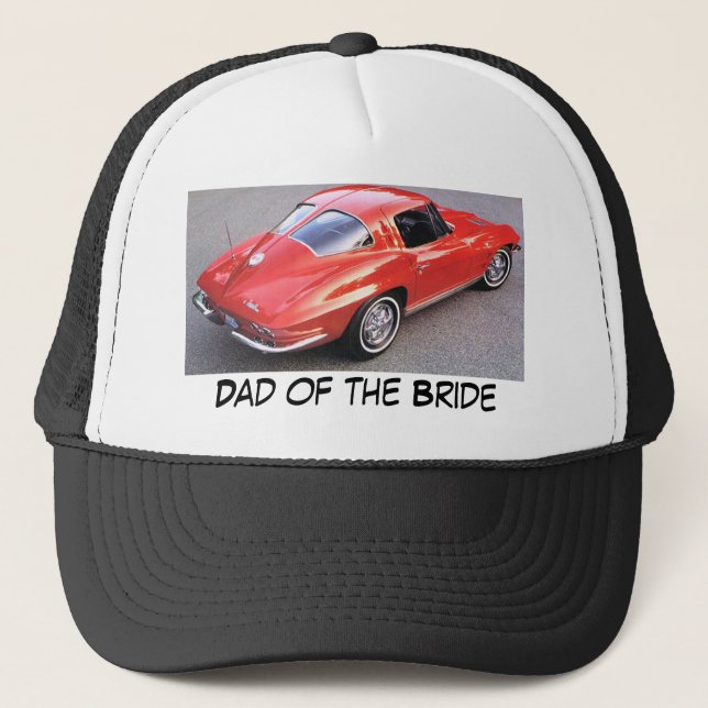 Dad of the Bride Corvette Trucker Hat (Front)
