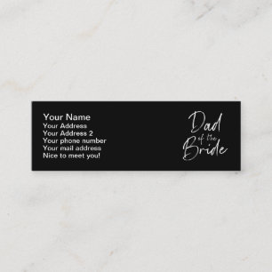 Dad of the bride wedding mini business card