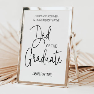 Dad of the Graduate Memorial Reserved Seat Poster