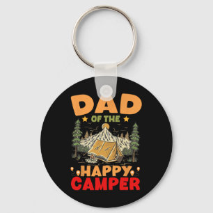 Dad Of The Happy Camper First Birthday Camping Fam Keychain