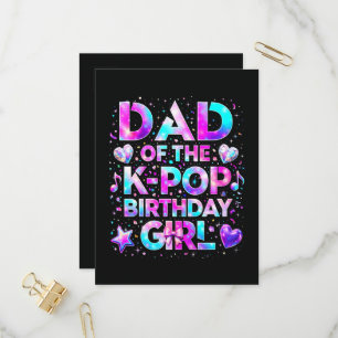 Dad Of The K-Pop Birthday Korean Music Invitation Postcard