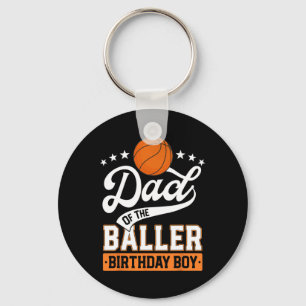 Dad Of The Ller Birthday Boy Sketll Themed Party Keychain