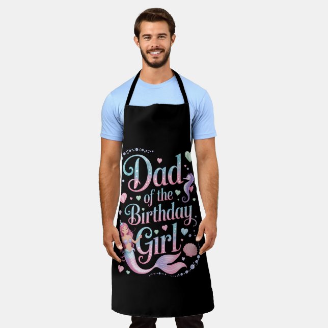 Dad of the Mermaid Birthday Girl Apron (Worn)