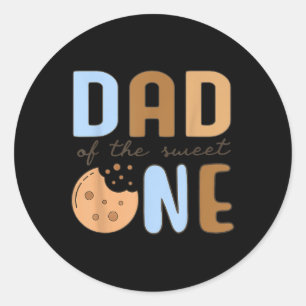 Dad Of The Sweet One Cookies And Milk 1st Birthday Classic Round Sticker