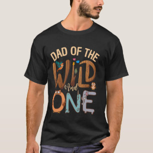 Dad Of The Wild and One Zoo Safari Jungle Birthday T-Shirt