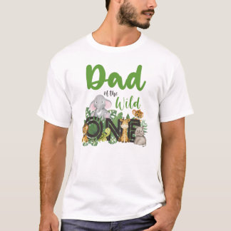 Dad of the Wild One Jungle Safari Zoo Animals T-Shirt