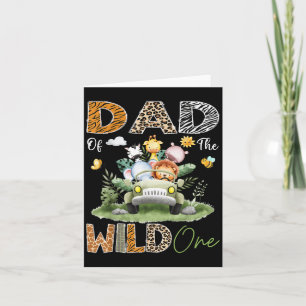 Dad Of The Wild One Safari Truck 1st Birthday Boy  Card