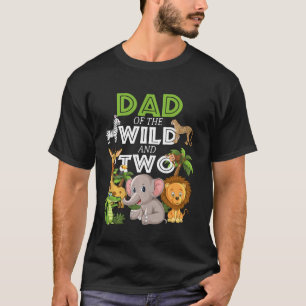 Dad Of The Wild Two Zoo Birthday Safari Jungle Ani T-Shirt
