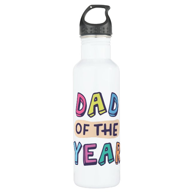 Dad of the Year 710 Ml Water Bottle (Front)