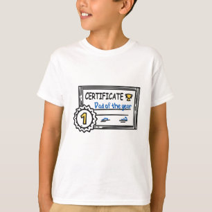 Dad of the Year certificate father's day Award T-Shirt