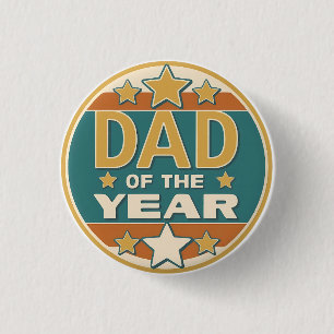 Dad of the Year Retro Badge – Father’s Day Gift 1 Inch Round Button