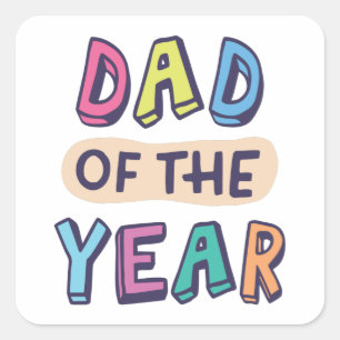 Dad of the Year Square Sticker