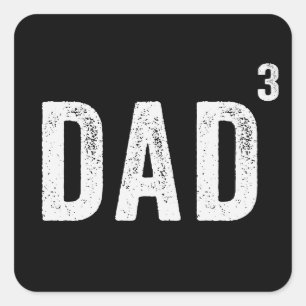 Dad Of Three Square Sticker