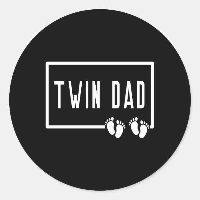 Dad Of Twins 2 Two Children Papa Daddy Father'S Da Classic Round Sticker (Front)