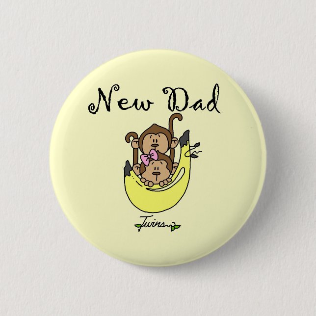 Dad of Twins Boy and Girl Tshirts and Gifts 2 Inch Round Button (Front)
