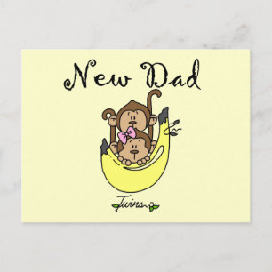 Dad of Twins Boy and Girl Tshirts and Gifts Postcard