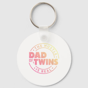 Dad Of Twins Funny New Dad To Be Tired Love Proud Keychain