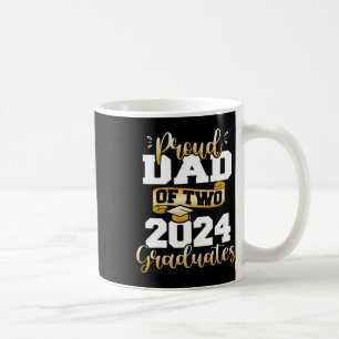 Dad Of Two 2024 Graduates Funny Cl Of 24 Senior  Coffee Mug