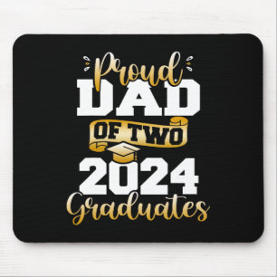 Dad Of Two 2024 Graduates Funny Cl Of 24 Senior  Mouse Pad