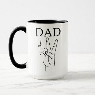DAD OF TWO, Dad of twins, Dad of three Mug