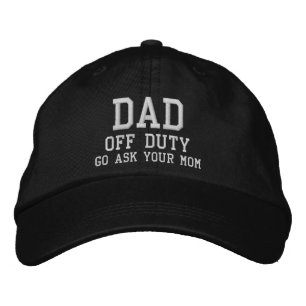 Dad Off Duty Simple Modern Typography Custom Embroidered Hat