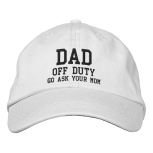 Dad Off Duty Simple Modern Typography Custom Embroidered Hat