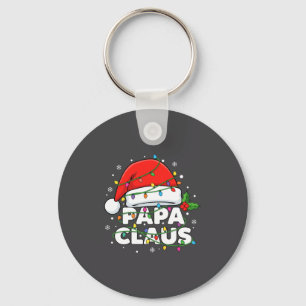 Dad Papa Claus Christmas Lights Family Matching Lo Keychain