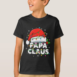 Dad Papa Claus Christmas Lights Family Matching Lo T-Shirt
