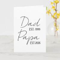 Dad & Papa EST Personalized | New Grandpa Gift