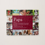 Dad Papa Father Definition 14 Photo Fun Burgundy Jigsaw Puzzle<br><div class="desc">14 photo collage jigsaw for you to personalise for your special papa, dad, daddy or father to create a unique gift for Father's day, birthdays, Christmas or any day you want to show how much he means to you. A perfect way to show him how amazing he is every day....</div>
