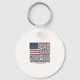 Dad Papa Great-Papa Patriotic Vintage Family Shirt Keychain