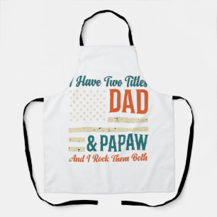 Dad Papaw Vintage Patriotic Family Shirt Design_1 Apron