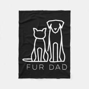 Dad Pet Lover Cat Dog Dad Husband Funny Fathers Da Fleece Blanket