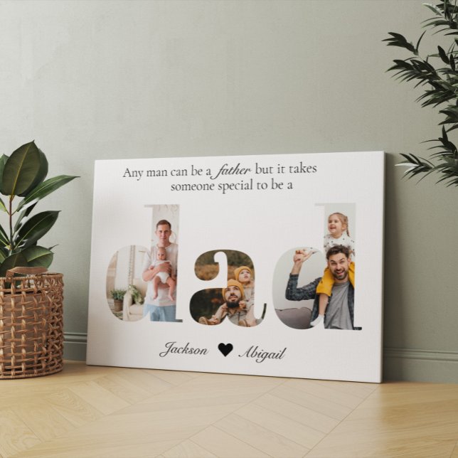 Dad Photo Collage, Birthday Gift For Dad Canvas Print (Creator Uploaded)