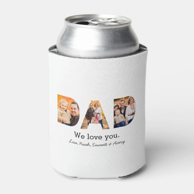 Dad Photo Collage Can Cooler (Can Front)