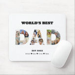 Dad Photo Collage Cutout Father's Day Birthday Mouse Pad<br><div class="desc">Celebrate the special moments with your father with this Dad Photo Collage design. This customizable design is perfect for creating a personalized and heartfelt gift for Father's Day and Birthday celebration. Craft a beautiful collage with the word DAD, featuring cherished moments, creating a visual journey of the precious memories you've...</div>